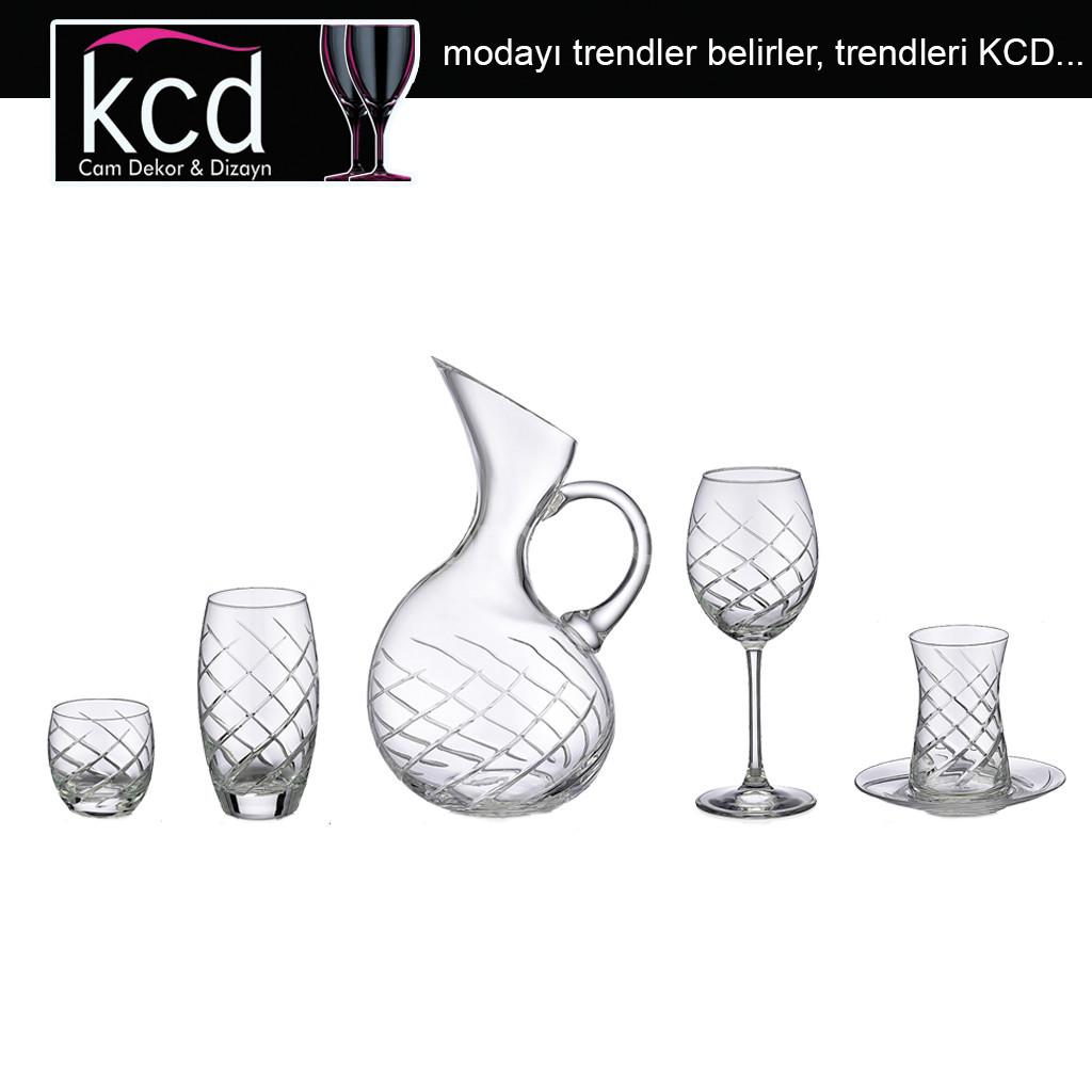 KCD Cam Dekor ve Dizayn 3482 Armoni Set - KCD Glass Decor and Design 3482 Harmony Set