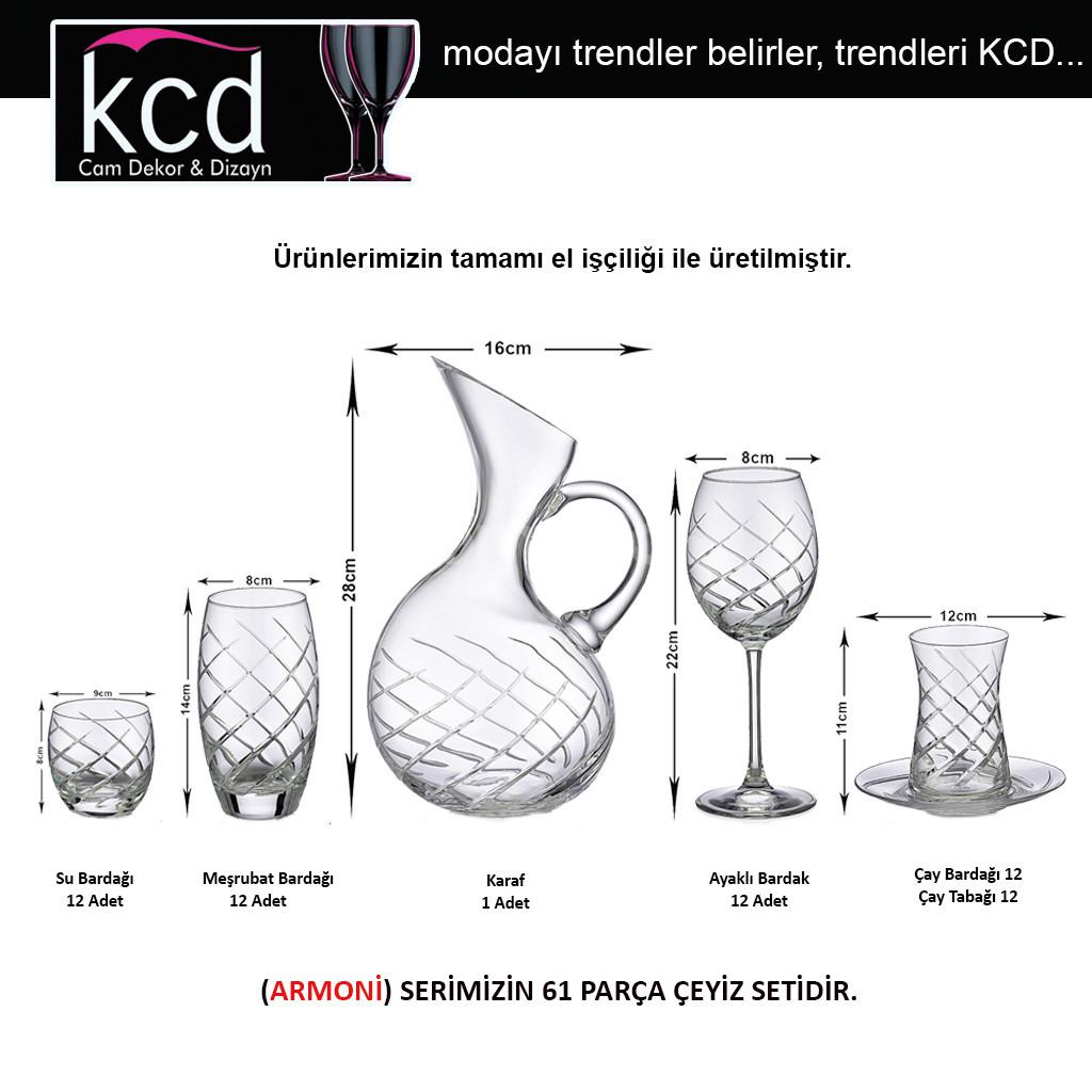 KCD Cam Dekor ve Dizayn 3482 Armoni Set - KCD Glass Decor and Design 3482 Harmony Set