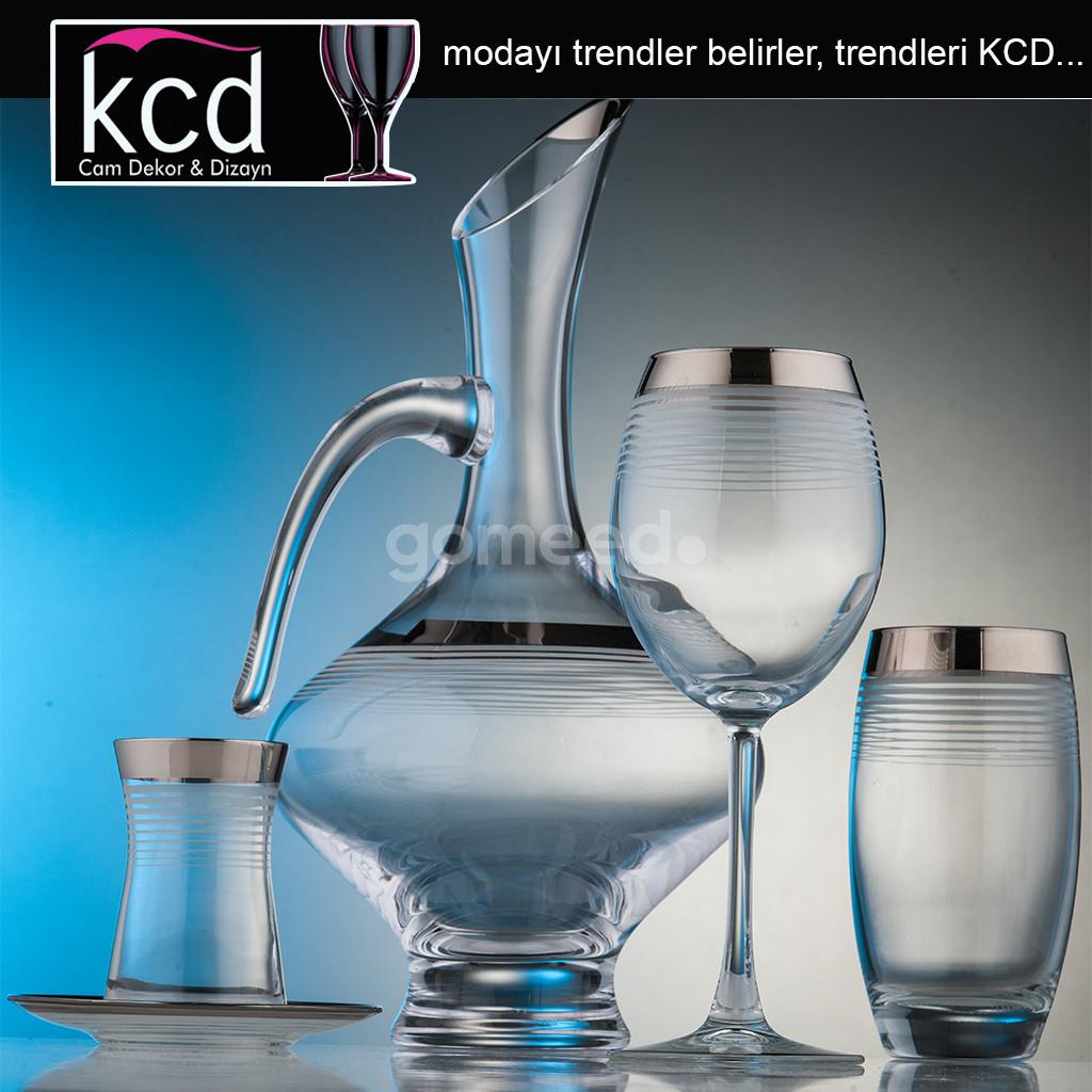 KCD Cam Dekor ve Dizayn 3484P Linear Set - KCD Glass Decor and Design 3484P Linear Set