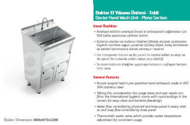 Doktor El Yıkama Ünitesi - Tekli / Doctor Hand Washing Unit - Single