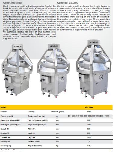 Hamur Konik Yuvarlama Makinesi - Conical Rounder Machine