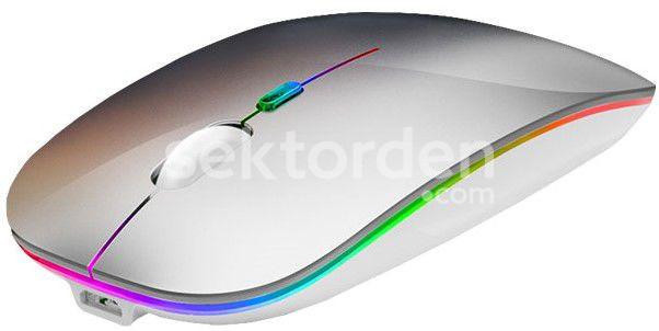 Everest SMW-306R Gümüş 800/1200/1600dpi Şarjlı Kablosuz Mouse Rgb Mouse