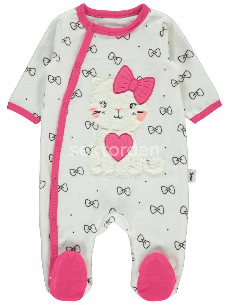 Kız Bebek Patikli Tulum 1-6 Ay Fuşya