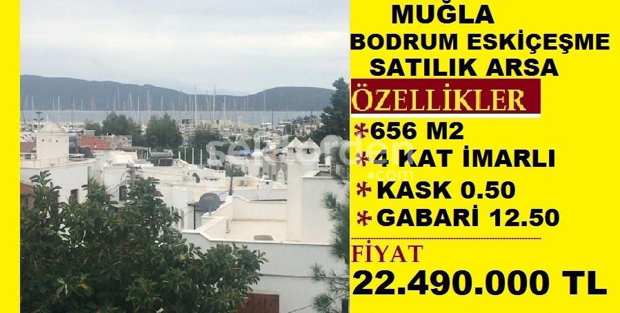 MUĞLA BODRUM ESKİÇEŞMEDE SATILIK 656 M2 İMARLI PROJELİ ARSA