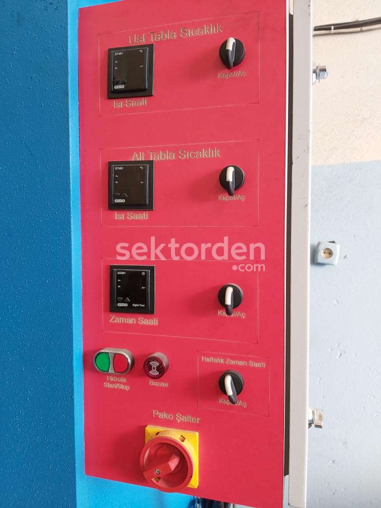 220 Ton Kauçuk Presi 2021 Model Otomasyonlu Tabla 700mm x 700mm Strok 400mm
