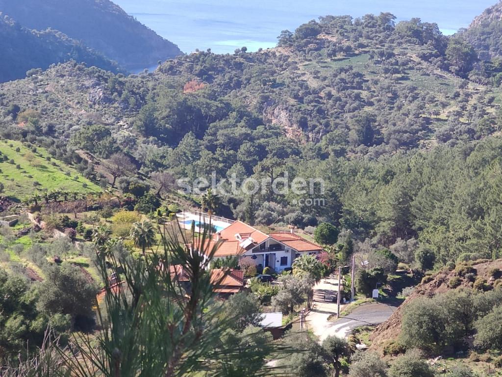 MUĞLA DALYAN ORTACADA SATILIK 3500 M2 ARSA İÇİNDE 380 M2 4+2 MALİKANE
