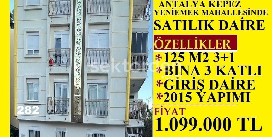 ANTALYA KEPEZ YENİEMEKTE SATILIK 125 M2 3+1 SATILIK EŞYALI GİRİŞ DAİRE
